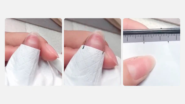 alt="Kaleid size guide finger measurement illustration for bracelet fit"